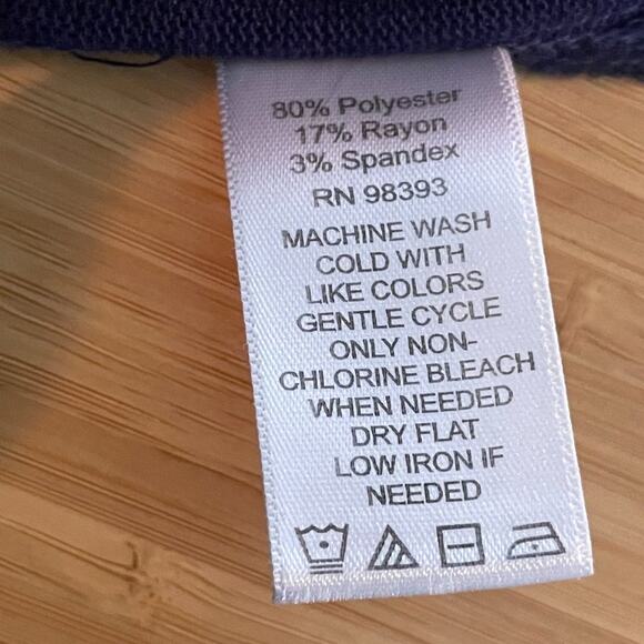 Lisa Rinna Collection Long Sleeve Tunic with side slits Sz XL Royal Blue, EUC - Picture 8 of 10